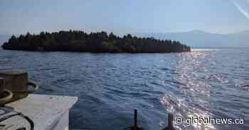 An island is floating around a B.C. reservoir — and it keeps disappearing