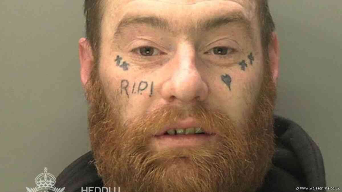 Man with RIP tattooed on his face headbutted and punched his partner at a campsite