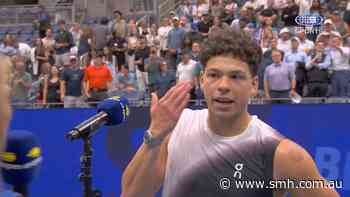 Shelton's awkward interview at US Open