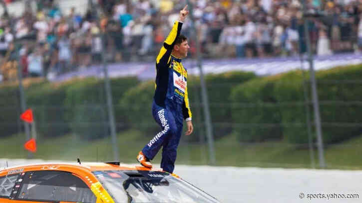 Denny Hamlin Gets His Trophy After Winning 2026 NASCAR Regular Season Championship