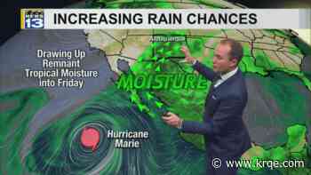 Rain and storm chances return starting Thursday a surge of monsoon moisture arrives