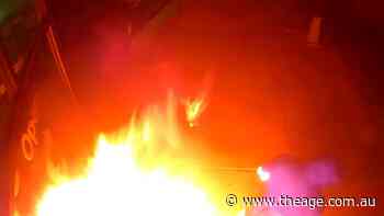 A fireball, then screams of agony: Suspected arsonist engulfed in flames, abandoned on pavement