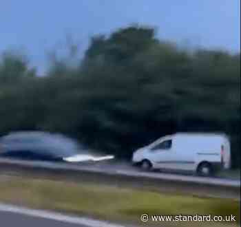Shocking footage shows stolen van in high speed ‘wrong way’ chase on A20 before being rammed off road by Met Police