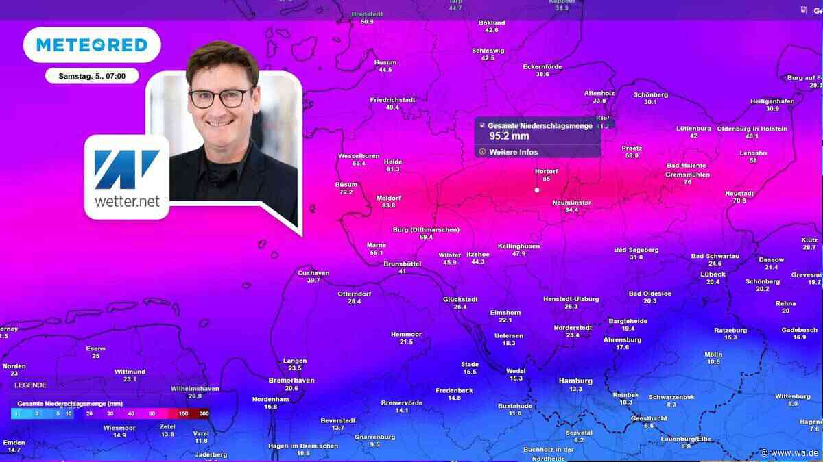 Fast 100 Liter Regen in wenigen Stunden: Schwere Unwetter-Front trifft Norddeutschland