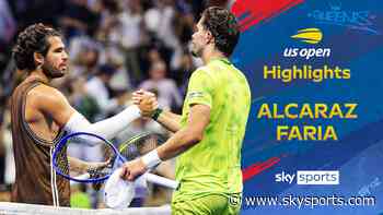Alcaraz reaches US Open R3 after overpowering Faria on Arthur Ashe
