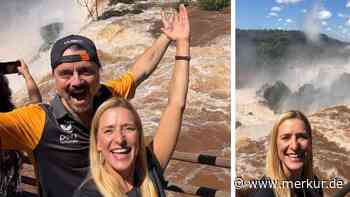 Südamerika-Reise mit Ehemann Lanny: Stefanie Hertel teilt private Urlaubsfotos von den Iguazú-Wasserfällen