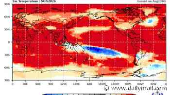 El Niño is being supersized before our eyes: Scientists warn the devastating climate event is 'firmly established' - and is on track to wreak havoc until at least February