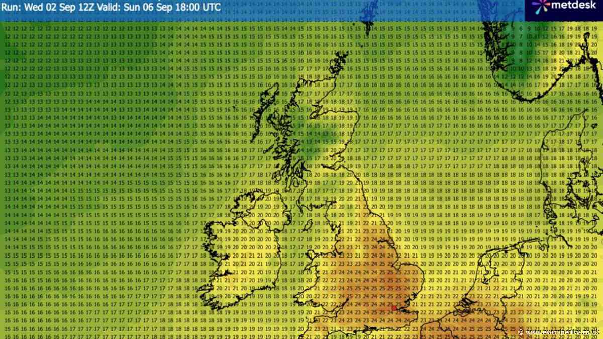 UK weather maps show 26C 'mini-heatwave' on the way - list of 7 hottest counties