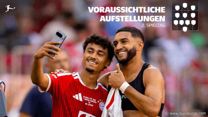 Voraussichtliche Aufstellungen zum 2. Spieltag