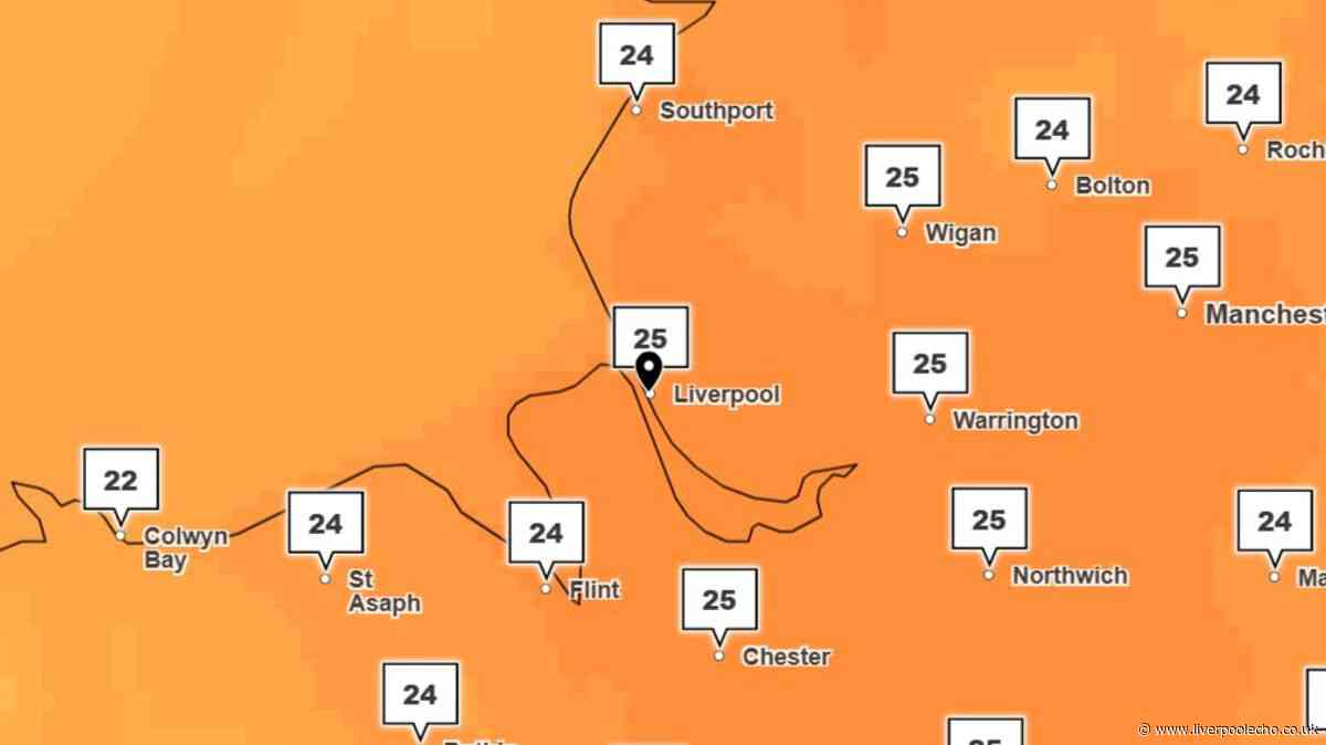 Met Office weather map shows exact day Liverpool will hit 25C this week