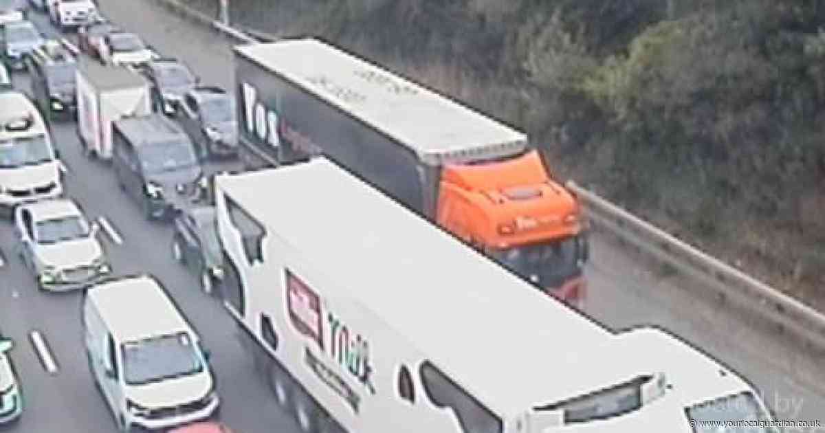 Three fire engines rush to M25 van blaze as motorway faces major delays