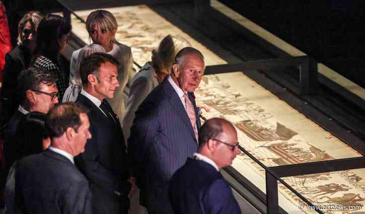 King Charles, Emmanuel Macron, Andy Burnham Visit the Bayeux Tapestry for a VIP Preview