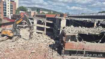 Demolition begins at former St David's car park in Swansea city centre