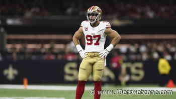 Nick Bosa takes part in Wednesday's practice