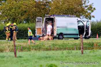 Bestelbus vliegt in brand op provinciale weg