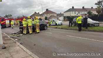 Driver flees scene after three car crash in Bootle