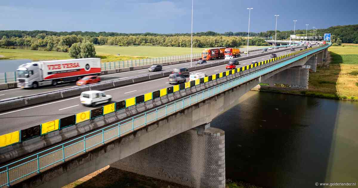Zwart-gele graffiti op geluidsschermen langs A50 bij Rijnbrug zat? Pech gehad!