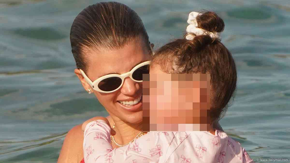 Sofia Richie dotes on her kids Eloise, two, and Henry, 5 months, in St Tropez as dad Lionel is released from hospital