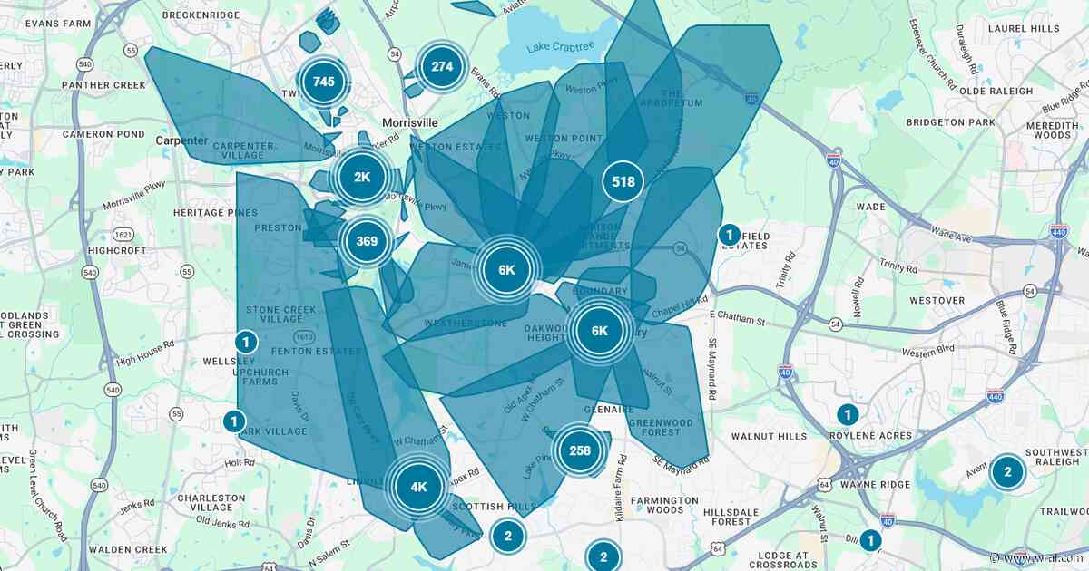 Thousands of customers without power in Cary and Morrisville