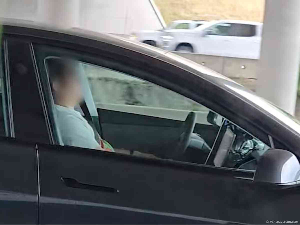 Video: Another B.C. Tesla driver caught asleep at the wheel