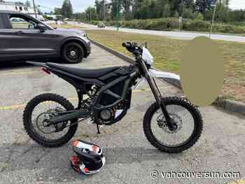 Burnaby teen hit with hefty fines for e-dirtbike infractions