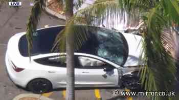 One dead after Tesla strikes pedestrians in car park as four suffer injuries