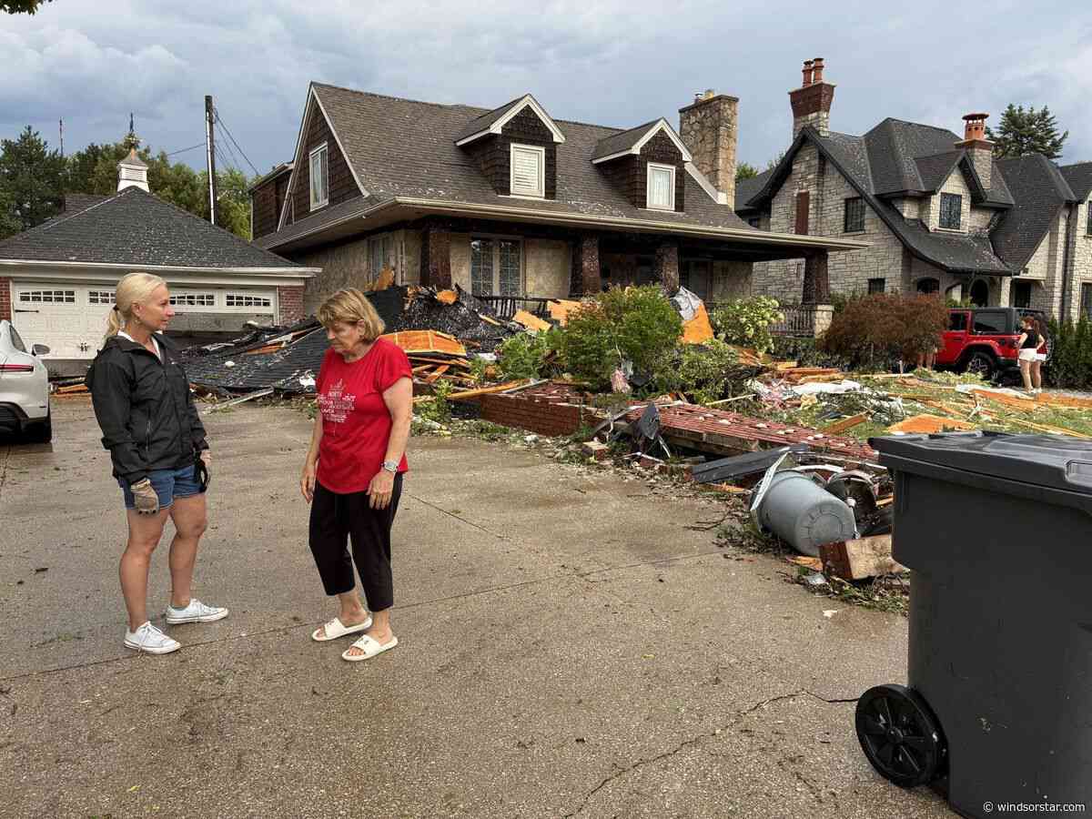 Violent storm rips roof from Windsor home, hurling it a block away onto another house
