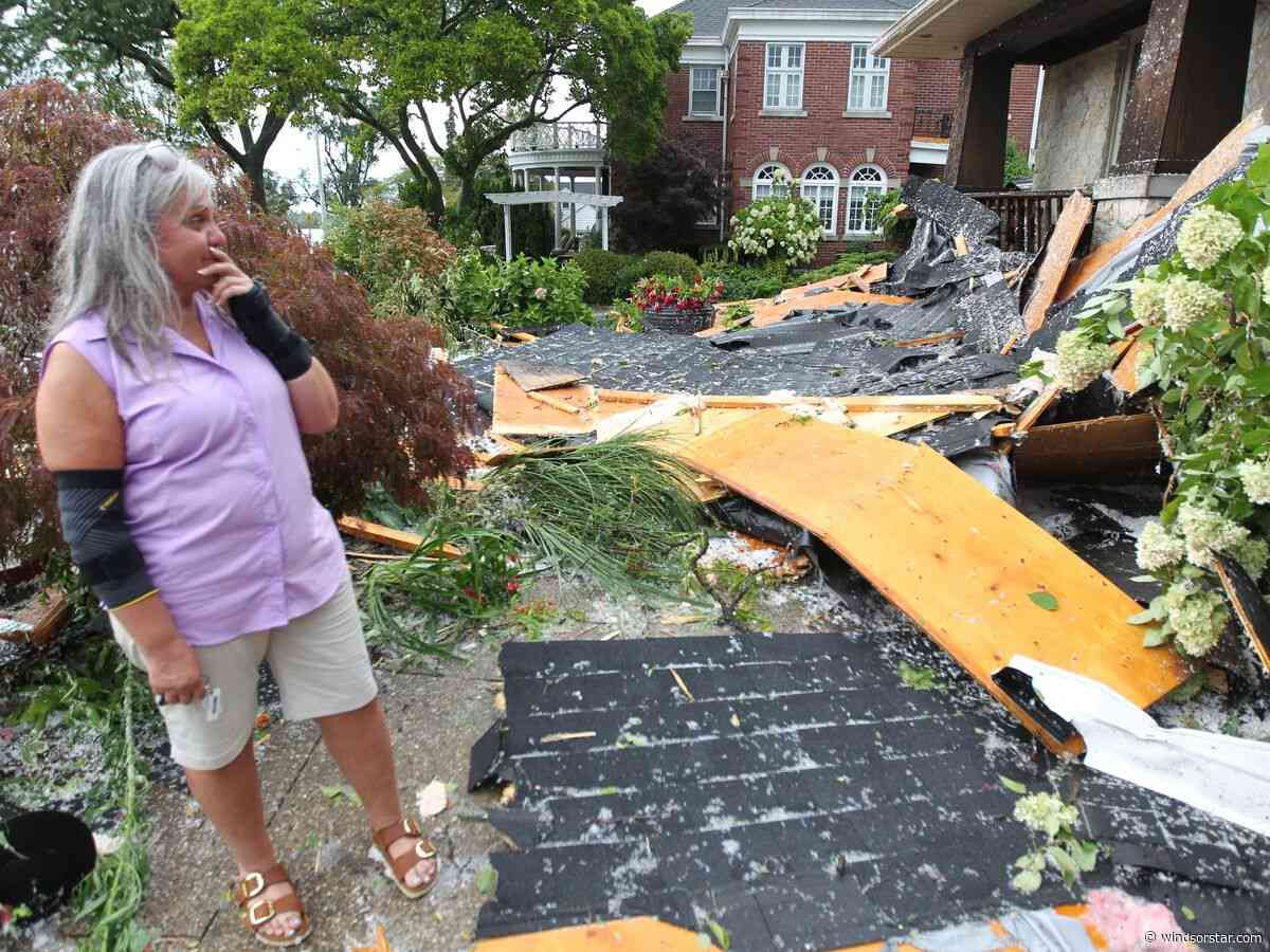 UPDATE: Violent storm rips roof from Windsor home, hurling it a block away onto another house