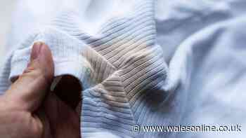 Remove stubborn sweat stains from clothes with 3-ingredient paste before washing