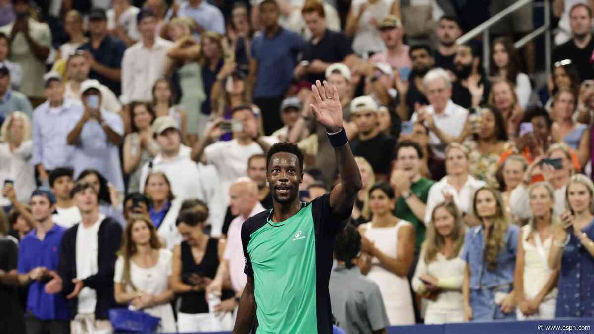 Monfils says his Slam adieu with 2nd-round loss