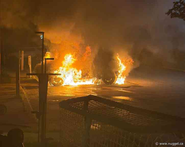 Vehicle was deliberately set on fire, according to neighbours - PHOTO GALLERY