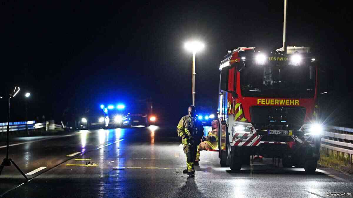 Tödlicher Unfall auf der A45: Fußgänger von Auto und Lkw überrollt