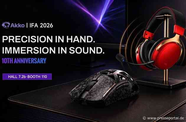 AKKO präsentiert auf der IFA 2026 Gaming-Peripheriegeräte der nächsten Generation und läutet damit ein neues Jahrzehnt der Innovation ein