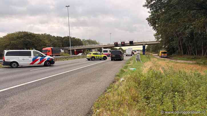Drie kwartier vertraging door ongeluk op A58 bij Tilburg-Reeshof