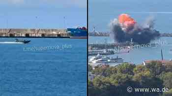 Ukraine greift mit Seedrohnen an: Videos zeigen heftige Explosionen in russischem Schwarzmeerhafen