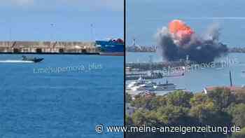 Ukraine greift mit Seedrohnen an: Videos zeigen heftige Explosionen in russischem Schwarzmeerhafen