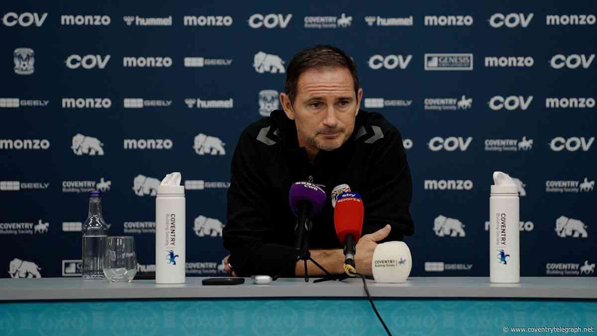 Frank Lampard wants 'no fear' and 'bravery' as Coventry City get to grips with 'underdog' tag