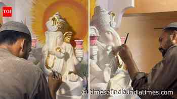 Muslim Artist Paints Ganapati: Viral Karachi video sparks praise; users hail humanity over religion