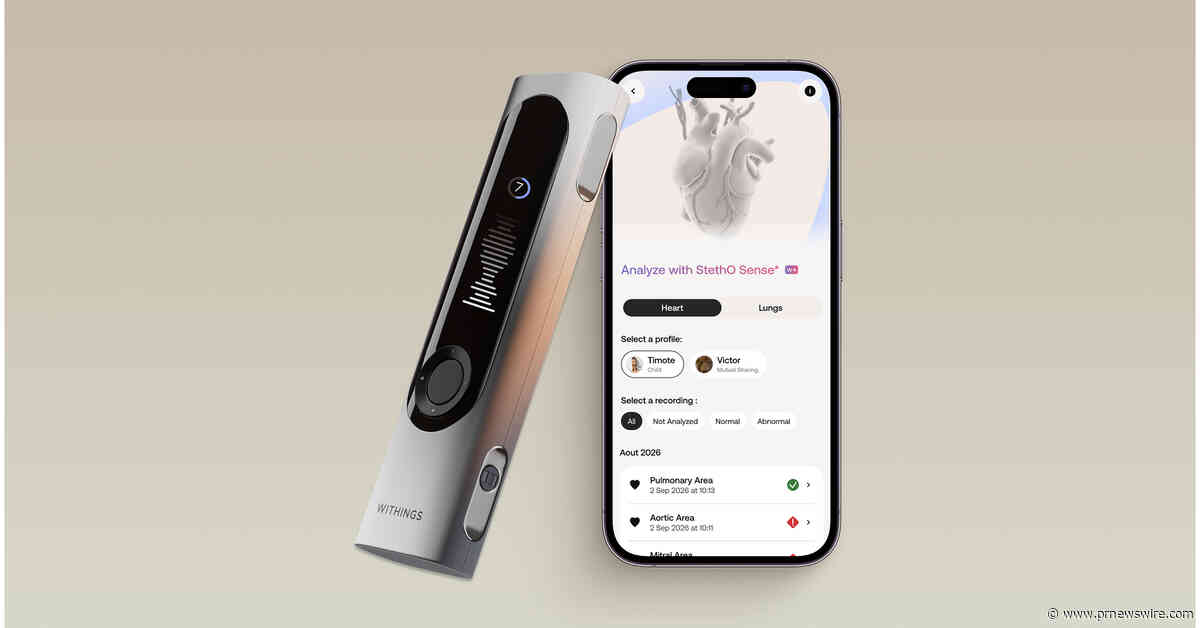Withings Introduces StethO Sense, Bringing Heart and Lung Sound Analysis to BeamO