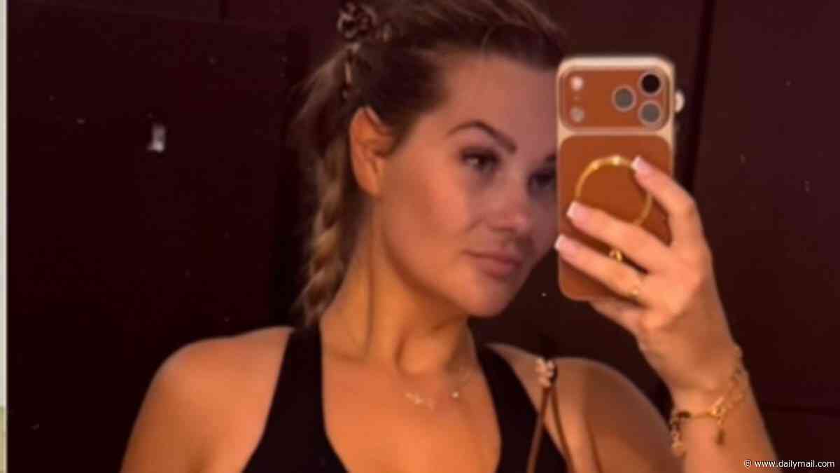 Shaughna Phillips poses in swimwear as she showcases the difference in her body transformations 10 months post partum with each of her children