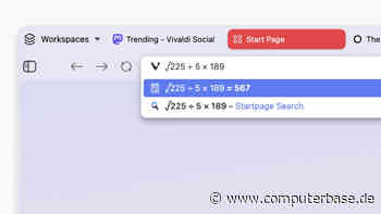 Browser aus Europa: Vivaldi 8.2 überrascht mit Rechner in der Adressleiste