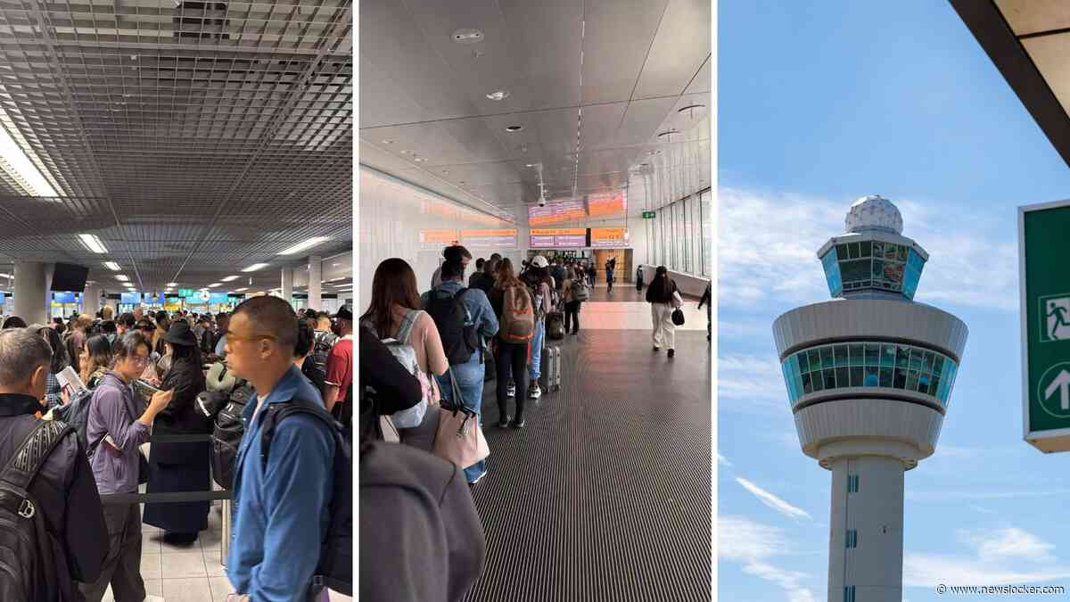 Opnieuw lange rijen op Schiphol door haperend entreesysteem: ’Er is niets veranderd’