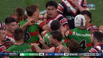 Heated scuffle breaks out in Rabbitohs-Roosters grudge match