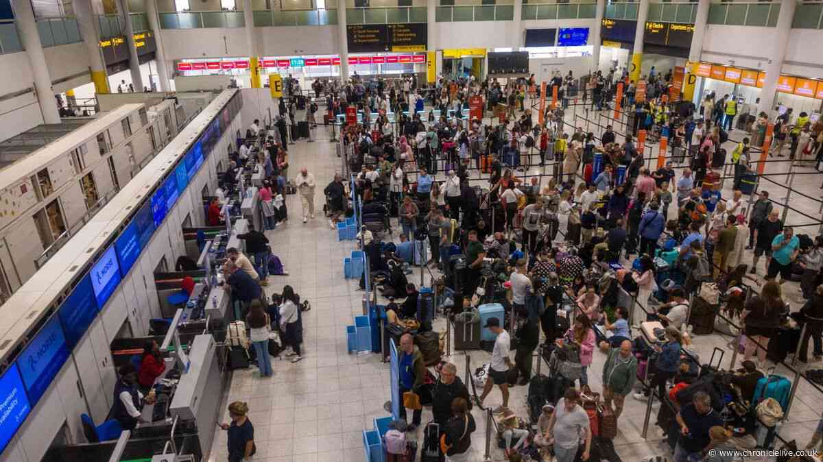 Gatwick Airport flights grounded as plane 'surrounded by emergency vehicles' on runway