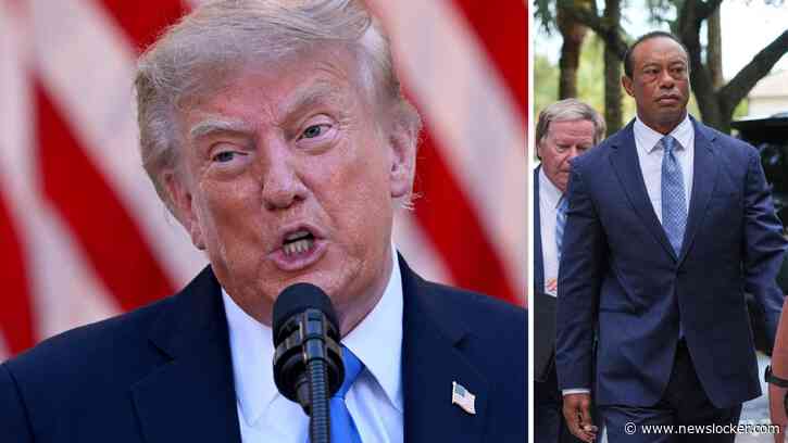 Opvallende uitspraken Trump na rijontzegging Woods, over wie een andere vraag rijst: ’Mag hij wél een golfkarretje besturen?’