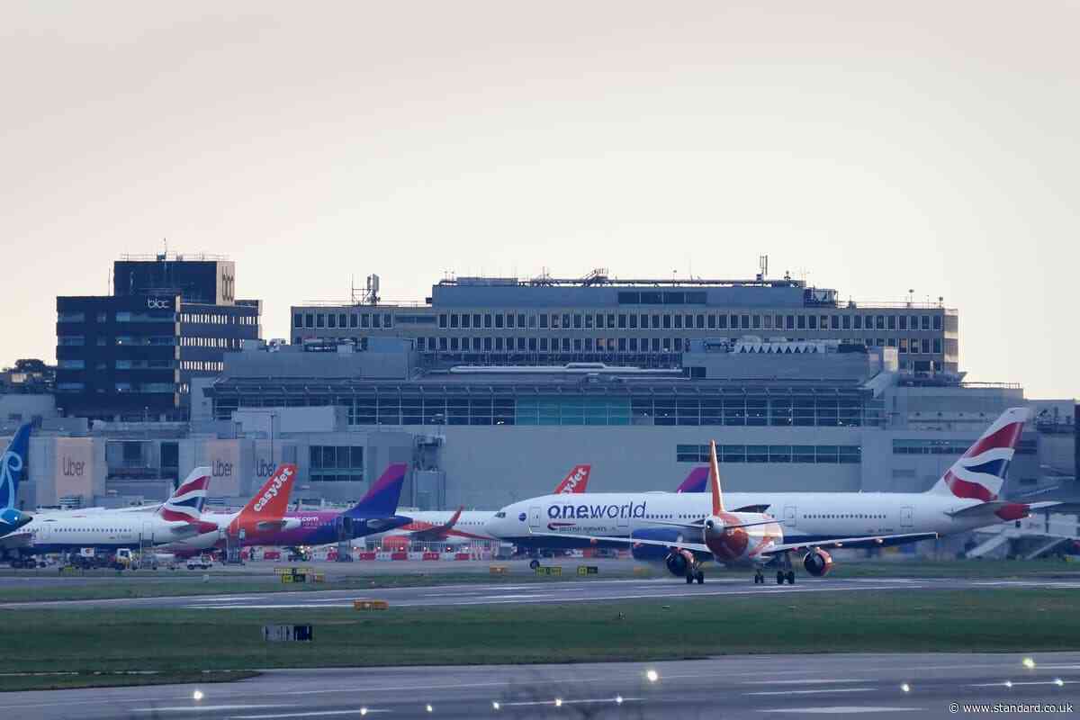 Gatwick Airport runway closed sparking travel chaos for passengers as flights face severe delays