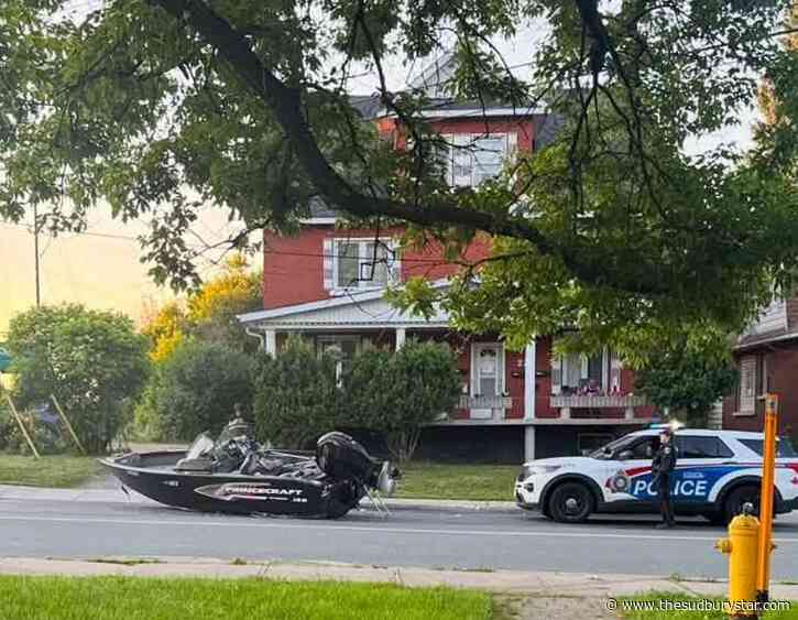 Boat tumbles from trailer, cruiser rammed in separate Sudbury driving cases