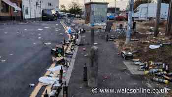 Shocking state of Newport street with canisters and waste left strewn all over the road