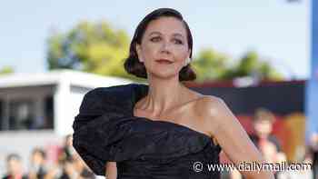 Maggie Gyllenhaal makes a statement in a black taffeta gown as she attends the A Place To Heal screening at the Venice International Film Festival