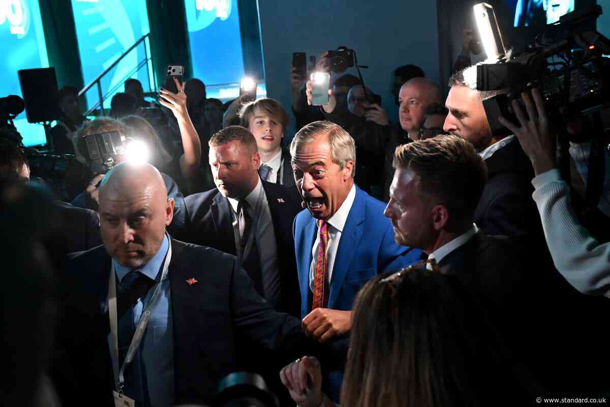 Nigel Farage's Reform conference speech disrupted by protesters after security scare